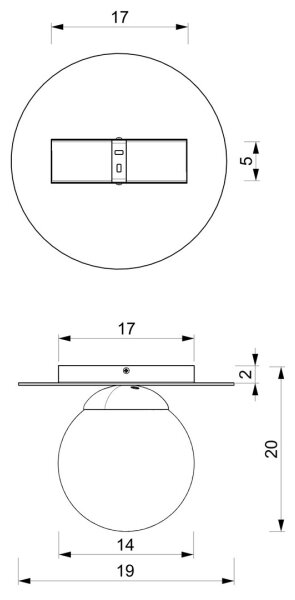 Plafonieră PLATO 1xE14/40W/230V d. 19 cm