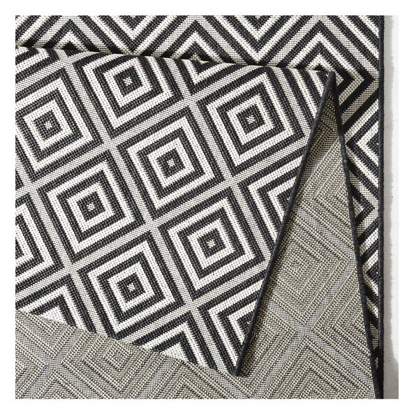 Covor de exterior NORTHRUGS Karo, 200 x 290 cm, negru-alb