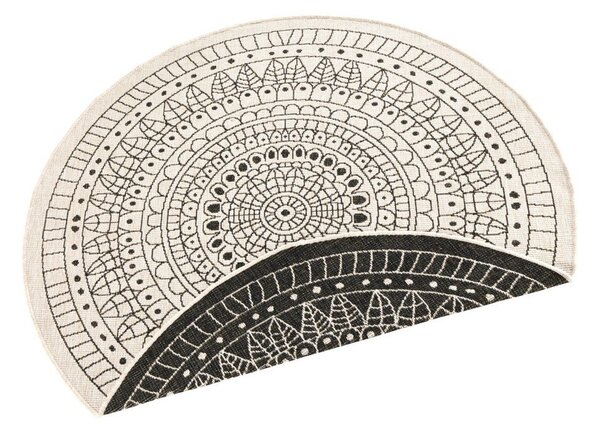 Covor adecvat pentru exterior NORTHRUGS Porto, Ø 200 cm, negru - crem