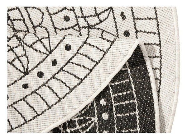 Covor adecvat pentru exterior NORTHRUGS Porto, Ø 200 cm, negru - crem