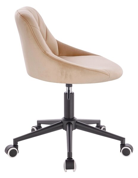 HR1054K Scaun Latte Catifea cu Bază Neagră