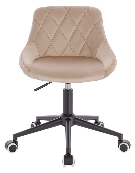 HR1054K Scaun Latte Catifea cu Bază Neagră