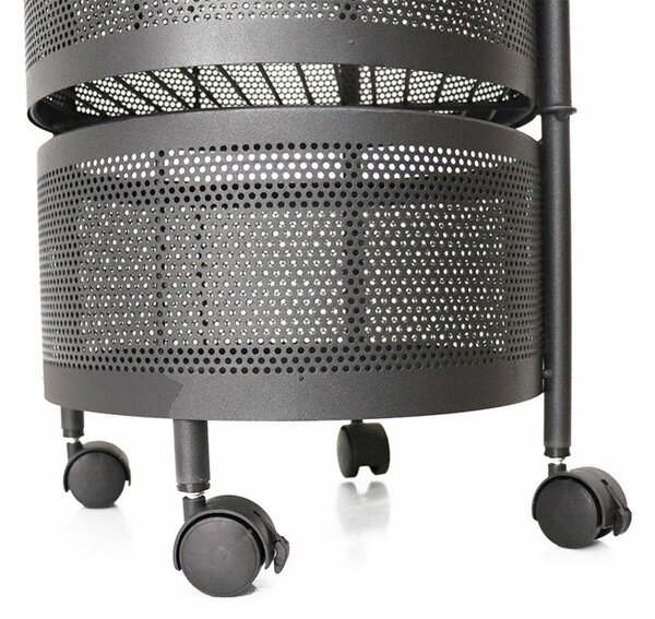 Raft rotativ pe roti ROUND SZ33 cu 5 cosuri, negru