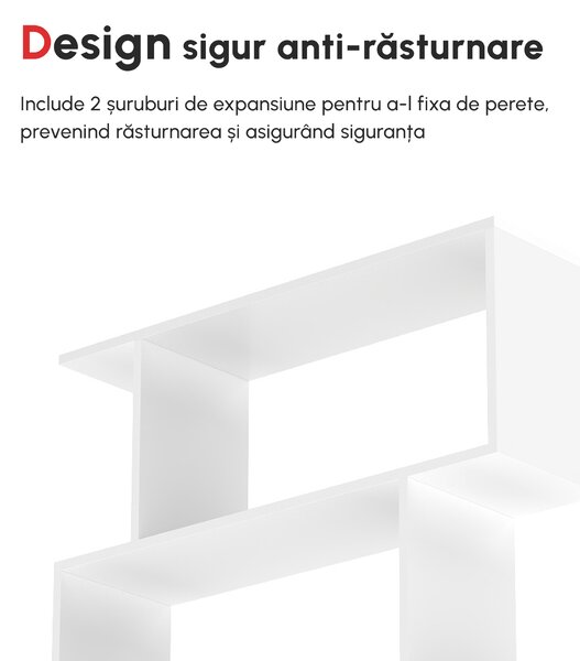 Librarie de Design Modern HOMCOM, Rafturi Albe, 80x23x192cm | Aosom Romania