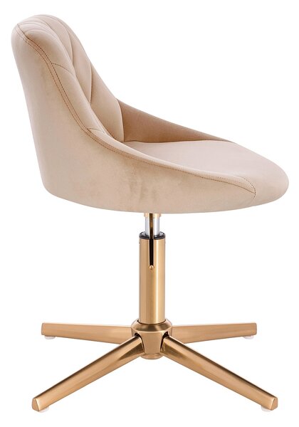 HR1054CROSS Scaun Latte Catifea cu Bază Aurie