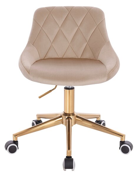 HR1054K Scaun Latte Catifea cu Bază Aurie