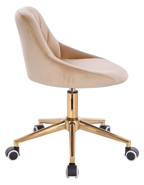 HR1054K Scaun Latte Catifea cu Bază Aurie