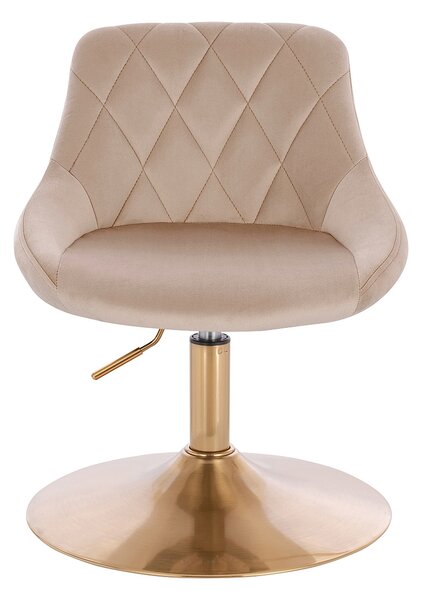 HR1054N Scaun Latte Catifea cu Bază Aurie