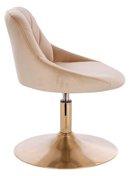 HR1054N Scaun Latte Catifea cu Bază Aurie