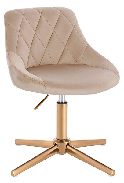 HR1054CROSS Scaun Latte Catifea cu Bază Aurie