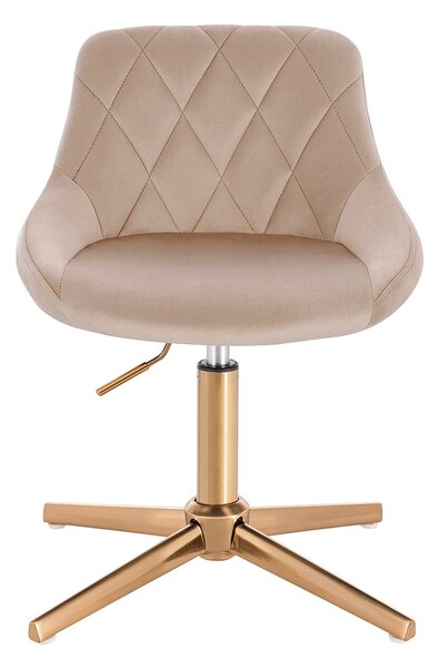 HR1054CROSS Scaun Latte Catifea cu Bază Aurie