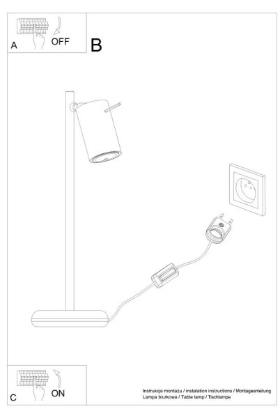 Lampă de masă RING 1xGU10/40W/230V neagră Sollux SL.1091