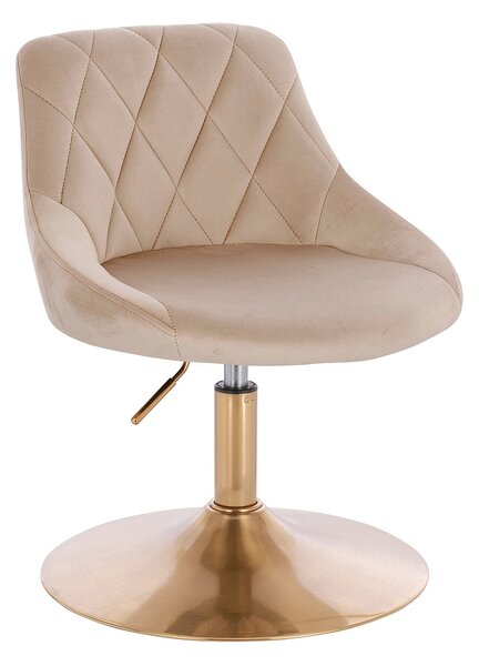 HR1054N Scaun Latte Catifea cu Bază Aurie