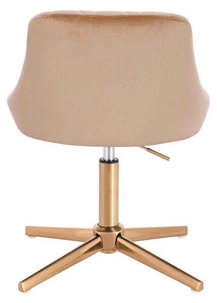 HR1054CROSS Scaun Latte Catifea cu Bază Aurie