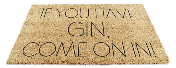 Covoraș de intrare din fibre de nucă de cocos 40x60 cm If You Have Gin – Artsy Doormats