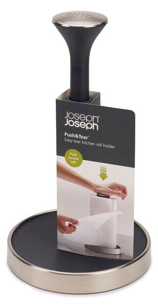 Suport pentru șervețele de bucătărie Joseph Joseph Push N Tear, negru