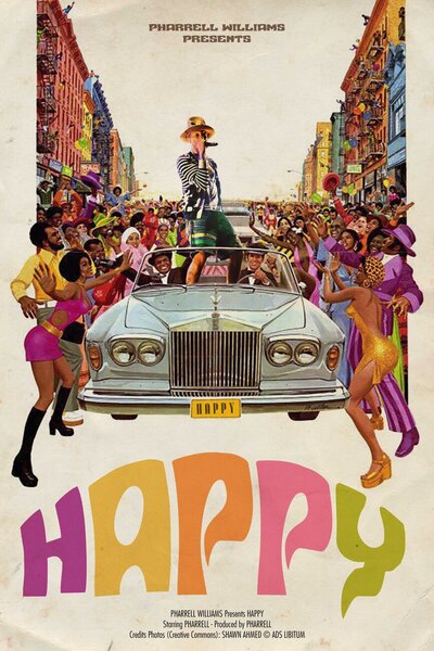 Poster de artă HAPPY, (26.7 x 40 cm)