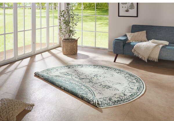 Covor adecvat pentru exterior NORTHRUGS Borbon, ø 200 cm, verde-crem