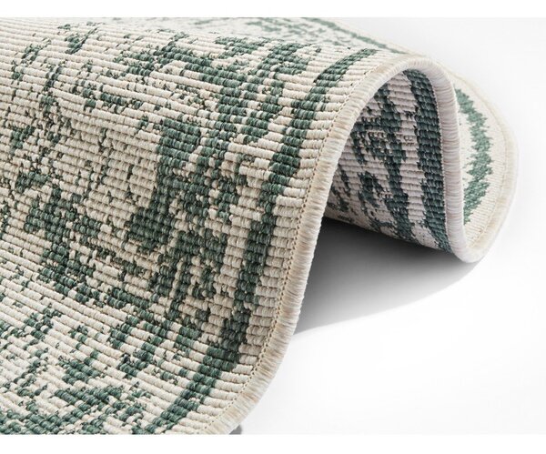 Covor adecvat pentru exterior NORTHRUGS Borbon, ø 200 cm, verde-crem