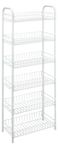 Etajeră albă din metal 41x104x23 cm Monaco – Metaltex