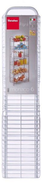 Etajeră albă din metal 41x104x23 cm Monaco – Metaltex