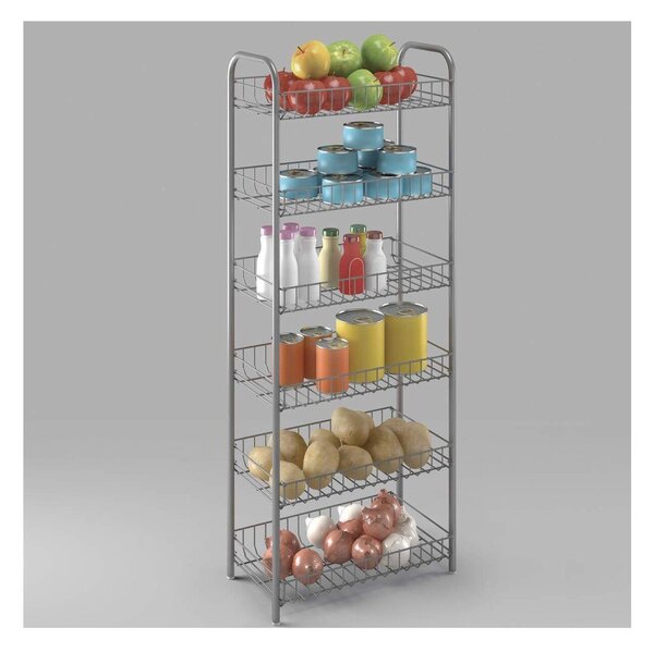 Etajeră albă din metal 41x104x23 cm Monaco – Metaltex