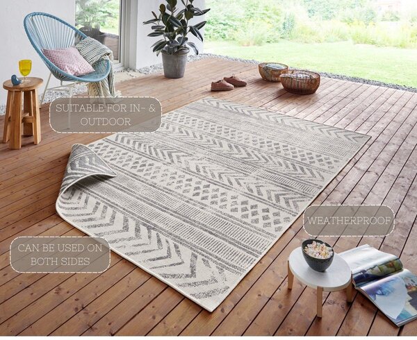 Covor adecvat pentru exterior NORTHRUGS Biri, 80 x 150 cm, gri-crem