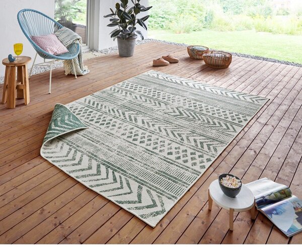 Covor adecvat pentru exterior NORTHRUGS Biri, 80 x 150 cm, verde-crem