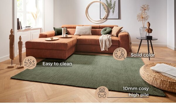 Covor Mint Rugs Supersoft, 120 x 170 cm, verde închis