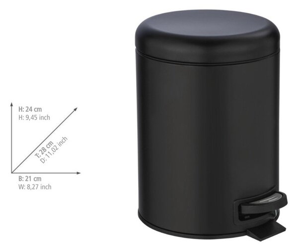 Coș de gunoi Wenko Leman, 5 l, negru