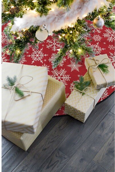 Covor din bumbac pentru bradul de Crăciun Butter Kings Freezy Snowflakes, ø 130 cm