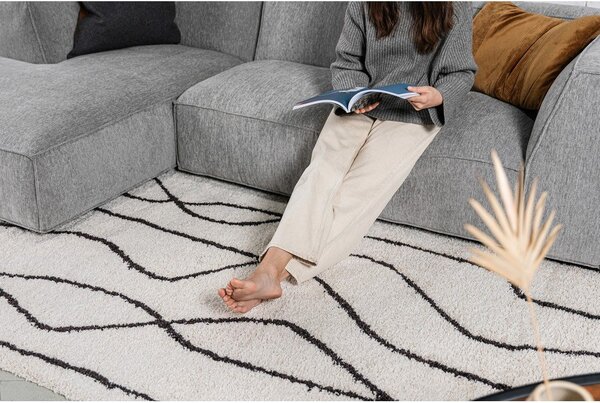 Covor alb/negru 120x180 cm Routa – Universal