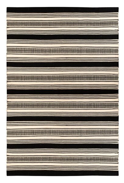 Covor reversibil pentru exterior din plastic reciclat Green Decore Zambezi, 80 x 180 cm, alb-negru