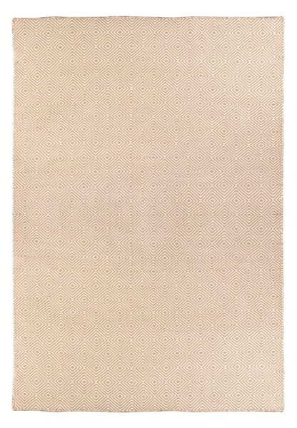 Covor reversibil pentru exterior din plastic reciclat Green Decore Solitaire, 90 x 150 cm, crem
