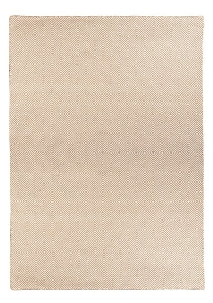 Covor reversibil pentru exterior din plastic reciclat Green Decore Solitaire, 90 x 150 cm, crem