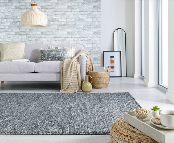 Covor gri închis țesut manual din amestesc de lână 120x170 cm Minerals – Flair Rugs