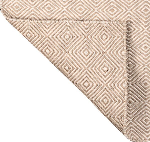 Covor reversibil pentru exterior din plastic reciclat Green Decore Solitaire, 90 x 150 cm, crem