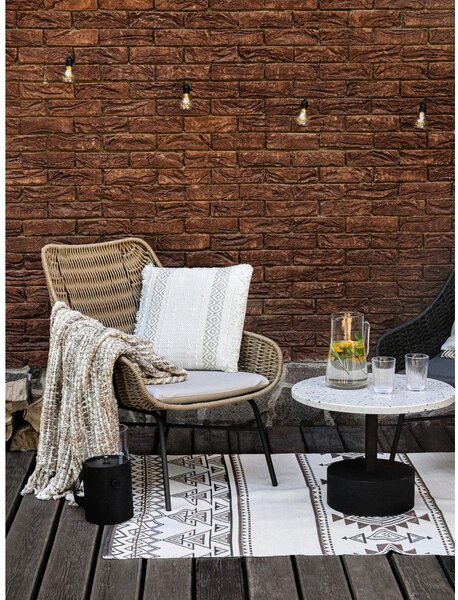 Covor reversibil pentru exterior din plastic reciclat Green Decore Afra, 90 x 150 cm, bej-maro