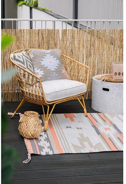 Covor reversibil pentru exterior din plastic reciclat Green Decore Aztec, 90 x 150 cm