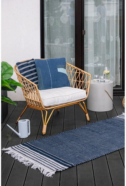 Covor reversibil pentru exterior din plastic reciclat Green Decore Civil, 80 x 180 cm, albastru-închis