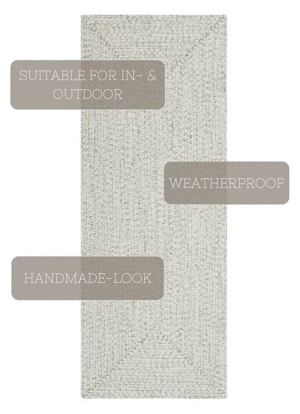 Covor alb/bej de exterior 200x80 cm - NORTHRUGS