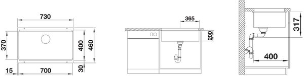 Blanco Etagon 700-U chiuvetă din granit 73x46 cm alb 525171