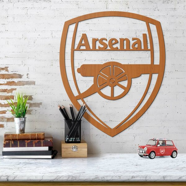 DUBLEZ | Logo din lemn al clubului de fotbal - Arsenal | Tablou de perete