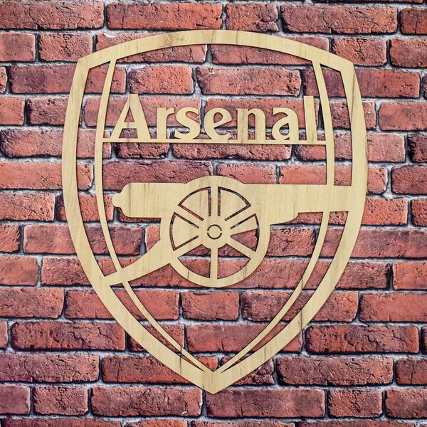 DUBLEZ | Logo din lemn al clubului de fotbal - Arsenal | Tablou de perete