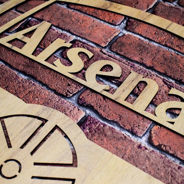 DUBLEZ | Logo din lemn al clubului de fotbal - Arsenal | Tablou de perete