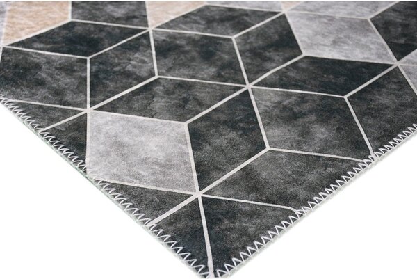 Covor gri/crem lavabil 180x120 cm - Vitaus