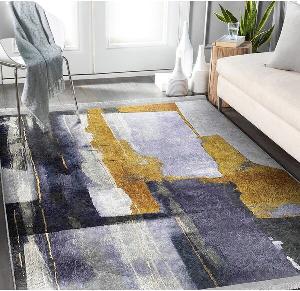 Covor galben/albastru închis lavabil 160x230 cm Unique – Mila Home
