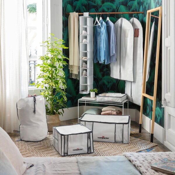 Cutii de depozitare pentru haine 2 buc. din material textil cu vacuum/cu pereți întăriți 65x45x27 cm Life – Compactor