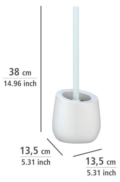 Perie cu suport din ceramică pentru toaletă Wenko Badi, alb