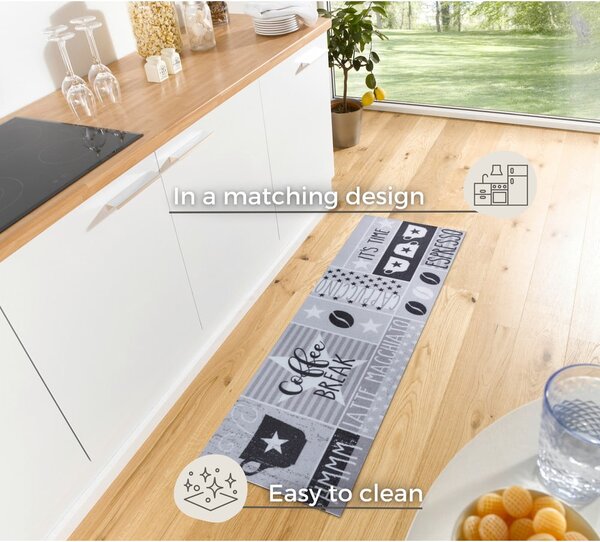Covor gri de tip traversă 50x150 cm Its Time for Espresso – Hanse Home